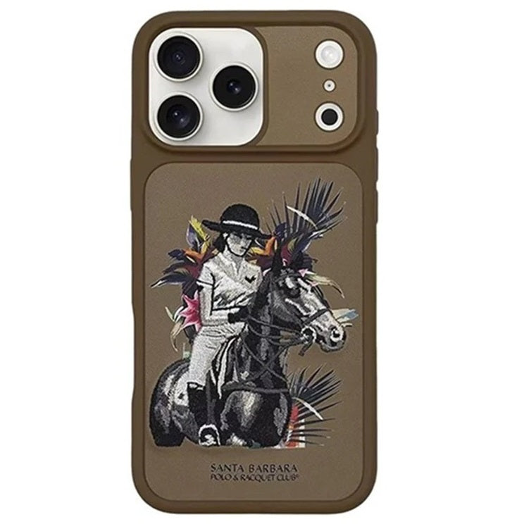 iPhone 17 Pro Leather Case, Original Santa Barbara Cedric Series Leather Back Cover - Brown